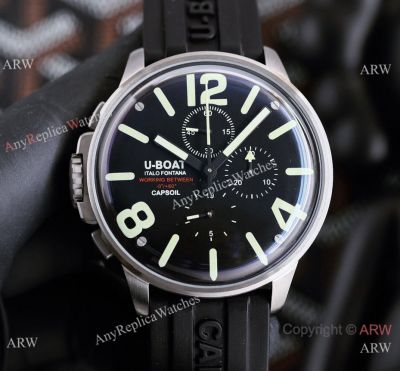 Japan Replica U-Boat Capsoil Titanio Limited Edition Chrono Watch 45mm Black Rubber Strap